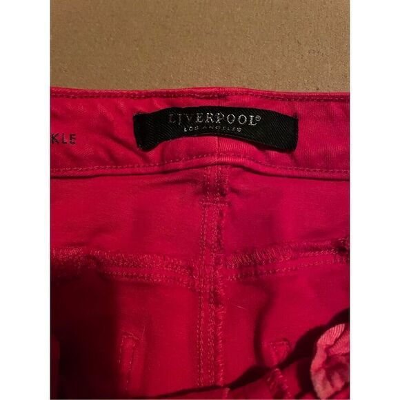 Liverpool Jeans Co High Rise Ankle Skinny Jeans in Cardinal Red. Size 6/28. - Picture 2 of 4